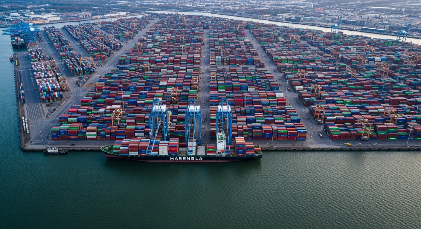 Aperçu du projet Containers maritimes Chine-Europe — logistique maritime, Route Asie–Europe — Méridien Privé