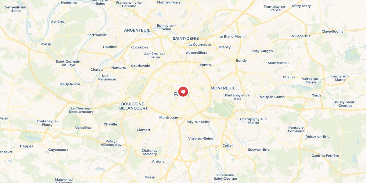 Carte de la zone d'exploitation — Restaurants Paris Premium
