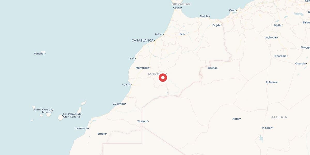 Carte de la zone d'exploitation — Fermes solaires Ouarzazate